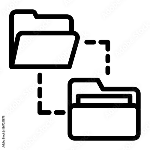 Networking File Folder Storage Icon from Network and Database Icon Collection (Outline style)