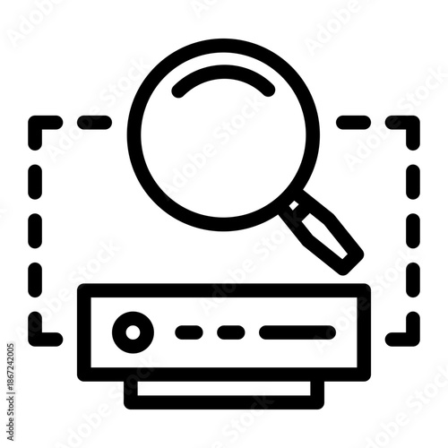 Query Locate Filter Find Icon from Network and Database Icon Collection (Outline style)