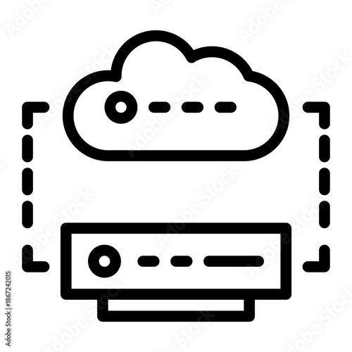 Online Hosting Network Data Icon from Network and Database Icon Collection (Outline style)