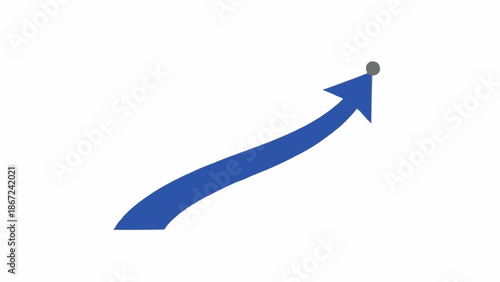 Blue Arrow Pointing Upwards Directional Sign.