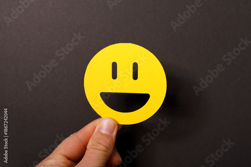 Happy yellow smiley face he...