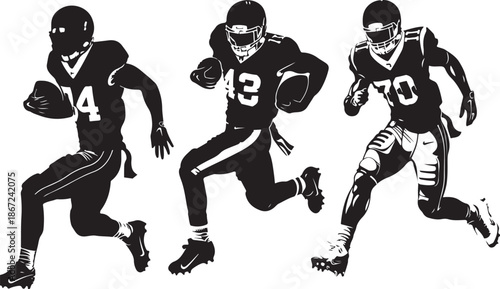 American Football Player Running Silhouette Set

Football Athlete Sprinting Action Poses

Gridiron Football Runner Motion Illustration