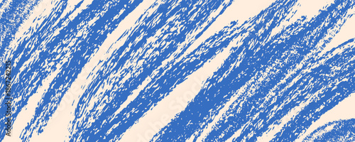 Abstract blue colored background with dynamic expressive brush strokes. Brush drawn scratches splatter grunge distressed background. Grainy bold brush strokes texture. Urban punk background