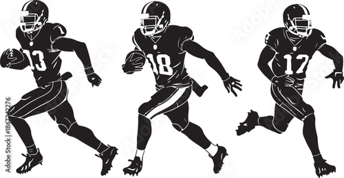 American Football Player Running Silhouette Set

Football Athlete Sprinting Action Poses

Gridiron Football Runner Motion Illustration
