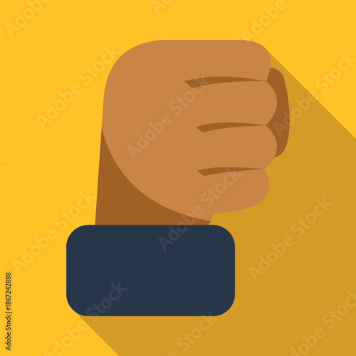Human hand clenched into a powerful fist, representing strength and revolution