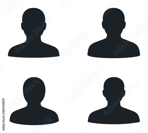 Four silhouettes of diverse individuals on a dark background