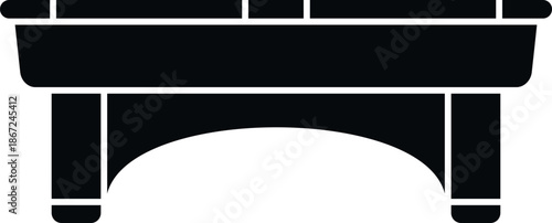 Black silhouette representing a classic billiards or snooker table