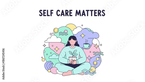 Self-Care Is Essential For Well-Being And Mental Health, Nurturing Inner Peace And Happiness Through Mindful Practices And Healthy Habits