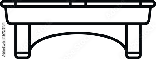 Pool table outline icon illustrating a game, sport, and recreation activity