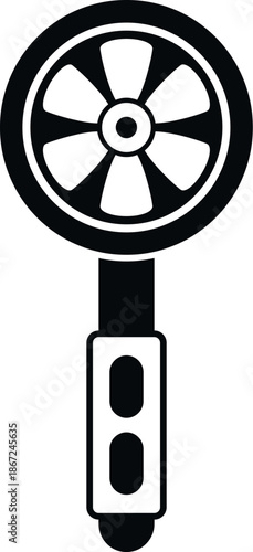 Handheld radiation detector icon on white background symbolizing safety