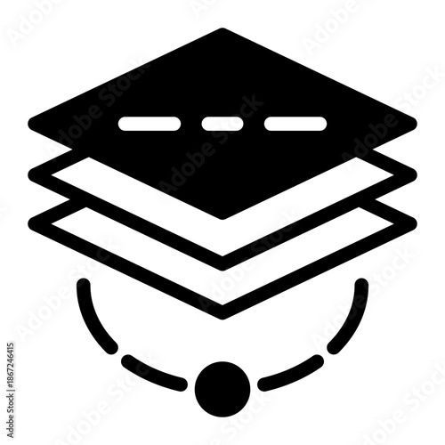 Filter Isolate Route Segment Icon from Network and Database Icon Collection (Mixed style)