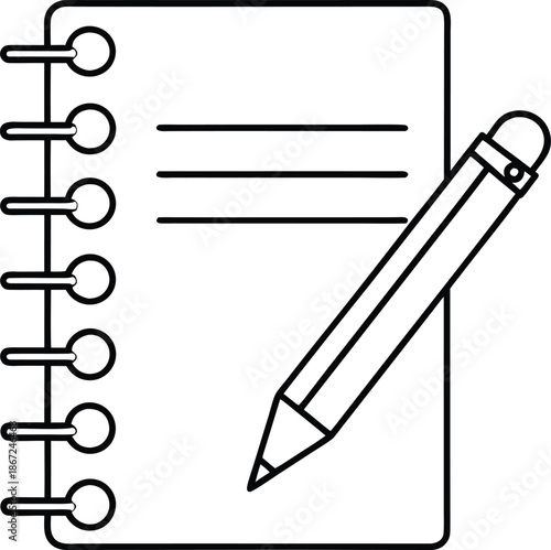 journaling line art vector illustration on transparent background