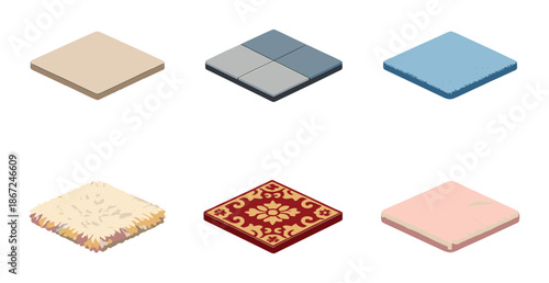 Diverse tile textures: ceramic, carpet, cement, velvet, wool, luxury patterns