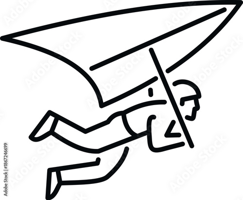 Person hang gliding through the air, enjoying extreme sport and freedom