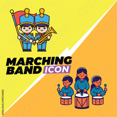 Marching band icon for logo template