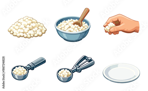Culinary tools and ingredients for cooking delicious tapioca pearls
