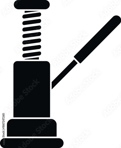 Manual screw jack for automotive maintenance showing lifting mechanism