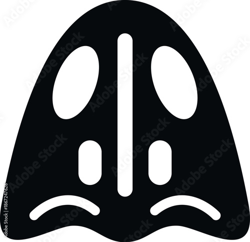 Simple ghost character showing sadness with tears and downturned mouth