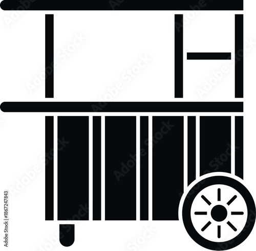 Street food cart icon symbolizing mobile vending and market business