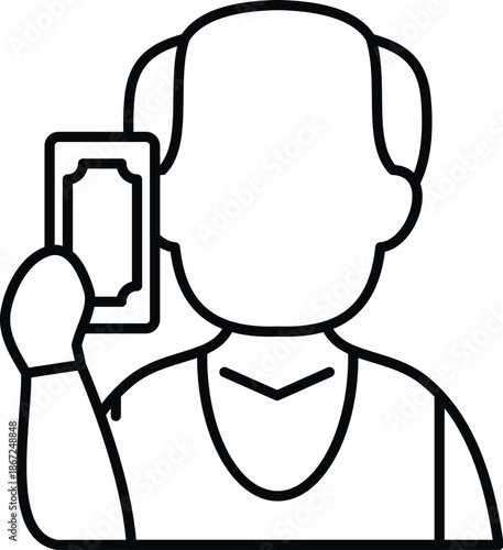 Elderly person holding a banknote, symbolizing pension, retirement, and financial planning