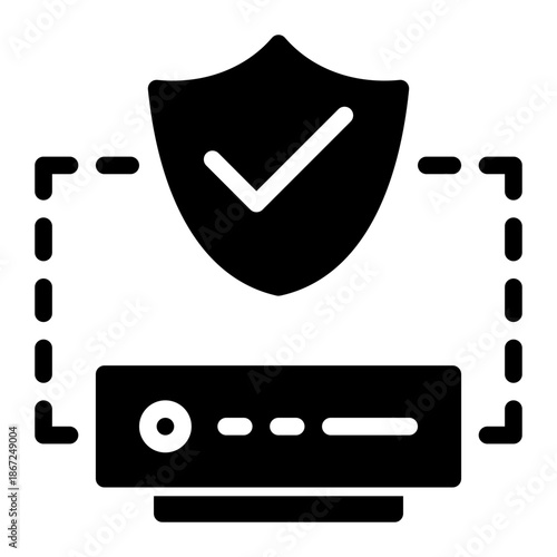 Secure Audit Defense Server Icon from Network and Database Icon Collection (Solid style)