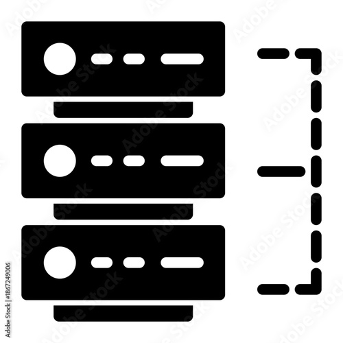 Optimize Segment Layer Server Icon from Network and Database Icon Collection (Solid style)