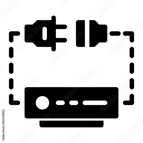 Shutdown Detach Isolate Termination Icon from Network and Database Icon Collection (Solid style)