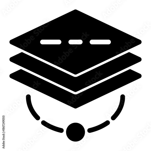 Filter Isolate Route Segment Icon from Network and Database Icon Collection (Solid style)