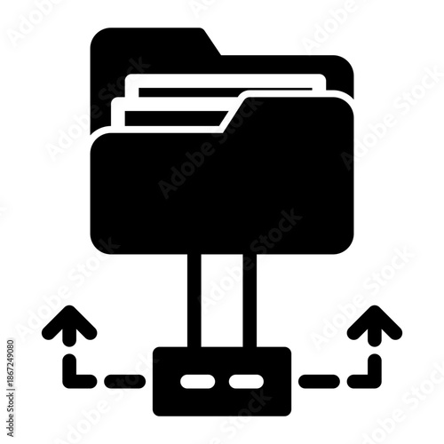 Access Link Share Map Icon from Network and Database Icon Collection (Solid style)