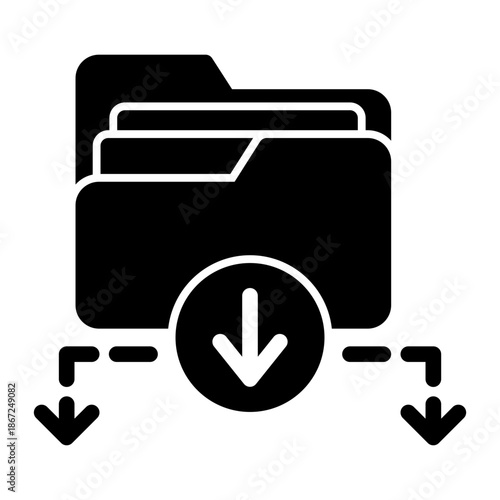 Retrieve Receive Uncompress Save Icon from Network and Database Icon Collection (Solid style)