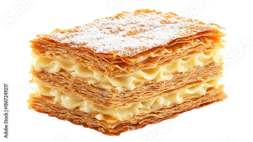 Mille-feuille pastry with vanilla cream