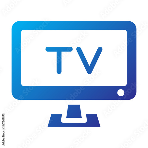 Gradient style icon of a television representing broadcast media and home entertainment.