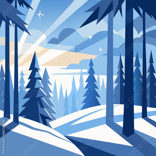 winter landscape with trees