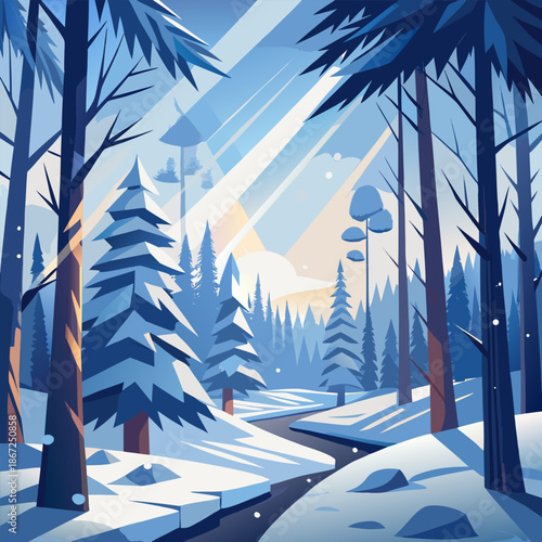 winter landscape with trees