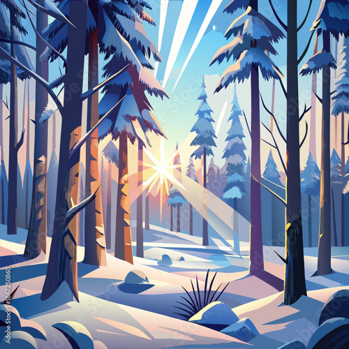 winter landscape with trees