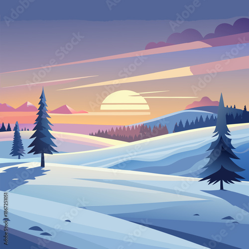 winter landscape with trees