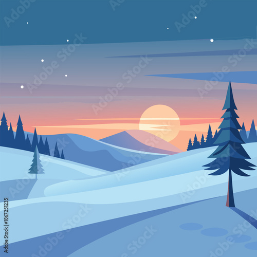 winter landscape with trees