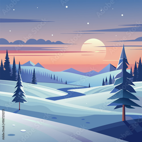 winter landscape with trees