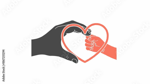 Hands making heart shape together.