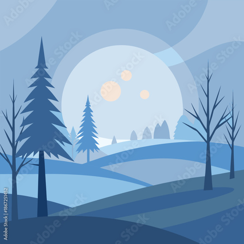 winter landscape with trees