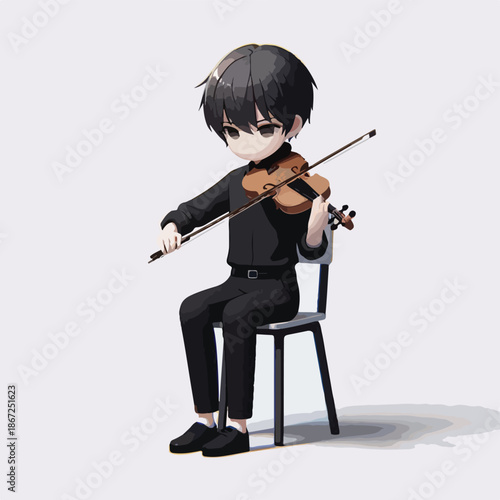 a young man playing the violin with passion