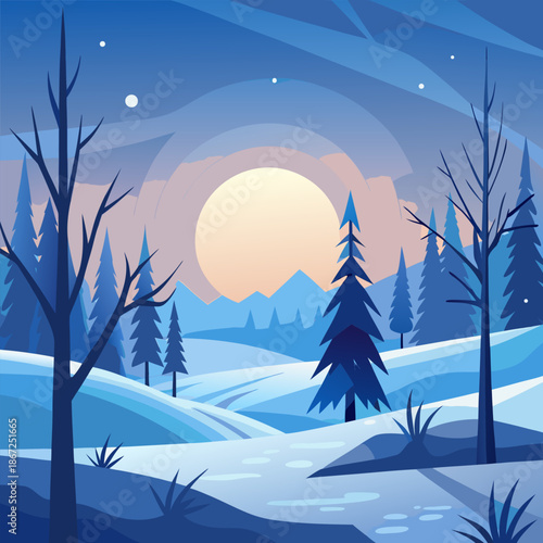 winter landscape with trees