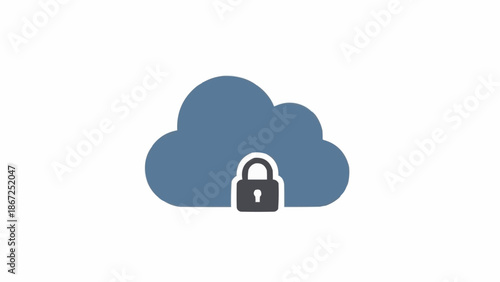 Cloud Storage Security Lock Icon.