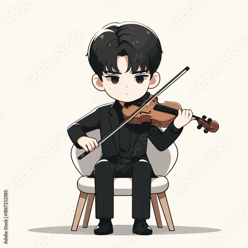 a young man playing the violin with passion