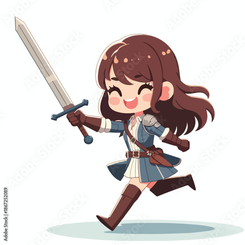 a swordsman is unsheathing her sword