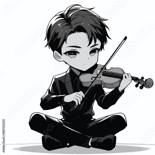 a young man playing the violin with passion