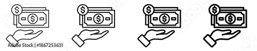 Salary Icon Set Different Style Collection
