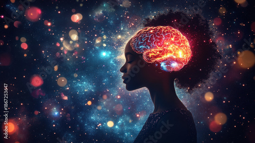 Artistic Representation of Brain and Mind in Cosmic Setting