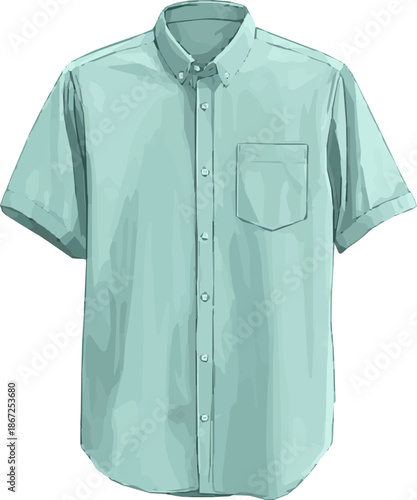 Create a kinds of deferent realistic boy smart shirt dress vector art with white background.