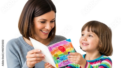 Smiling mother reading a colorful children’s book with her young daughter at home, showing bonding, early education, literacy, and joyful family learning moment